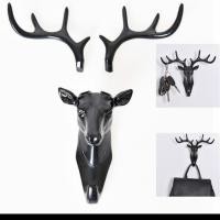 ราคา GANTUNGAN 3D กวางเขากวางหัวแขวนผนังตกแต่งบ้านเสื้อผ้าอุปกรณ์เสริมไม้แขวนเสื้อ (40271494510)