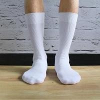 ราคา ถุงเท้าข้อยาวสีขาวล้วนผ้าไนล่อน ร่องเล็กถูกระเบียบค่ะ (43261272710)