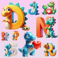 ราคา ตัวรีดติดเสื้ออักษร A - Z และตัวเลข F.42 ฟ้อนต์ Dinosaurไดโนเสาร์ รีดง่ายรีดติดทุกเนื้อผ้า (29364579704)