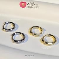 ราคา SATANDSUN Mini diamond hoop ต่างหูแบบห่วง ประดับเพชร Nickel-free ผิวแพ้ง่ายใส่ได้ minimal ใส่ติดหูได้ทุกวัน (44178112942)