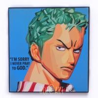 ราคา One piece วันพีช Roronoa Zoro #1 โรโรโนอา โซโร อะนิเมะ รูปภาพ​ติด​ผนัง​ pop art แต่งบ้าน ของขวัญ กรอบรูป​ (6441171842)