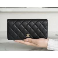 ราคา CHANEL Classic Flap Black Golden Sheep Classic Two-Fold Long Clip (47704459545)