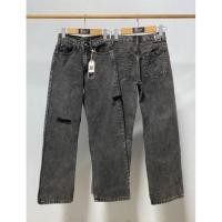 ราคา tan jeans กางเกงยีนส์ทรงกระบอกสีฟอกสโนว์ดำ ผ้าไม่ยืด (8174655921)