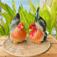 ราคา ตุ๊กตาเซรามิค ตุ๊กตาแต่งสวน เซ็ท 2 ตัว ไก่แจ้ตัวเมีย ตัวผู้ ตุ๊กตาจัดสวนหย่อม สไตล์มินิมอล (23053885074)