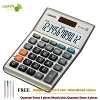 ราคา เครื่องคิดเลข สีเงิน คาสิโอ MS-120BM แถมฟรี ปากกาลูกลื่น 0.7 มม. สีน้ำเงิน คละสี ควอนตั้ม Sense 4 ด้าม (1662102487)