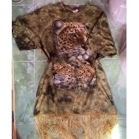 ราคา เดรสสกรีนลายเสือ งานป้าย มือสอง L-2XL ยาว35 (20647508251)
