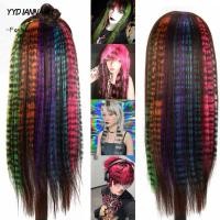 ราคา เย้ๆ กิ๊บต่อผม, ไฮไลท์ผมพิมพ์ลายแถบสีสันสดใส, สังเคราะห์ฮาโลวีน 18 นิ้ววิกผมตรง แฮร์พีซ สําหรับใช้ในปาร์ตี้ทุกวัน (46603659286)