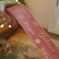 ราคา AUGUSTINE ริบบิ้นสีชมพูคริสต์มาส, ริบบิ้นโบว์คริสต์มาส Cuttable ของขวัญห่อริบบิ้น, ริบบิ้นผ้าซาตินพิมพ์ลายต้นคริสต์มาส 2M โบว์เกล็ดหิมะริบบิ้นปีใหม่ (44554907681)