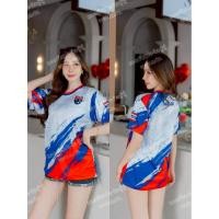 ราคา เสื้อยึดแขนสั้น ลายธงชาติไทย พิมพ์ลายทั้งตัว ผลิตจากผ้าไมโครสปอร์ต ชนิดพิเศษ ใส่ได้ทั้งชายและหญิง ขายดี (43317738376)
