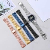 ราคา สายนาฬิกาข้อมือเหล็ก สีเงิน สไตล์วินเทจ สําหรับ Casio A158 A168 SGW400 F91W F84 F105 F108 AE1200 AE1300 (18493061588)
