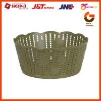 ราคา ซูซาน ตะกร้าหวายพลาสติกสีทองทรงกลมอเนกประสงค์ 61192 (55750733077)