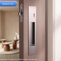 ราคา สองด้านประตูบานเลื่อนล็อคห้องนอนประตูบานเลื่อนล็อคฝังปกปิดจับประตูบานเลื่อนตะขอประตูไม้ล็อคฝัง (43876794051)