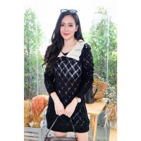 ราคา เสื้อไหมพรมถักคอลูกไม้สไตล์เกาหลี เสื้อไหมพรมแขนยาว (13553352221)