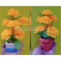 ราคา ดาวเรืองกระถาง ดอกดาวเรืองผ้า ดอกดาวเรืองปลอม กระถางดอกดาวเรือง (เซรามิค / พลาสติก) ราคาต่อ 1 กระถาง (19860056483)