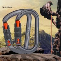 ราคา HUARMAEY Carabiner อันต้านการสึกหรอ พร้อมสกรูล็อค แบบ O และ D Shape สำหรับการปีนเขา (56102959662)