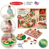 ราคา Melissa & Doug Pizza Party Wooden Play Food ของเล่นชุดพิซซ่าพร้อมถาดไม้ ตกแต่งหน้า เล่นทำอาหาร (47254198979)