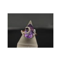 ราคา แหวนทองคำแท้pinkgold10kประดับเพชรแท้พลอยamethyst (24989116052)