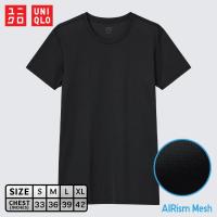 ราคา เสื้อยืดแขนสั้น Uniqlo AIRism Mesh - 09 Black (11996754031)