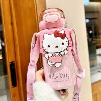 ราคา Hello Kitty Children Thermos Cup Girl School Dedicated Straw Water Cup Sanrio Cute Infant Water Bottle Portable (45003965195)