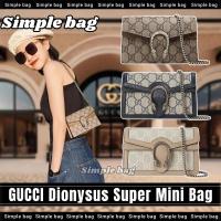 ราคา กุชชี่GUCCI Dionysus GG Supreme Super Mini Bag 16.5cm กระเป๋าสะพายเดี่ยว #Simple bag (24391325830)