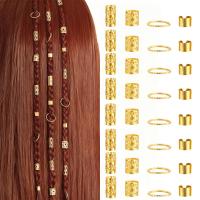 ราคา 40/4/60/80 ชิ้น DIY วิกผม Dreadlock อุปกรณ์เสริม - แหวนเหล็กเส้นเรขาคณิต, แหวนต่อผมหัวใจกลวงออกและคลิปถักเปียชุด (43978095373)
