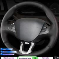 ราคา ที่หุ้มพวงมาลัยรถยนต์หนังไมโครไฟเบอร์สําหรับ Peugeot 208 2008 Hand Stitch Diy PU Micro รถอุปกรณ์เสริมพวงมาลัยห่อ (51503471227)