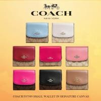 ราคา COACH F87589 SMALL WALLET IN SIGNATURE CANVAS (29213218427)