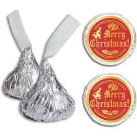 ราคา CREATCABIN 500 ชิ้น Merry Christmas Kisses สติกเกอร์ช็อกโกแลต Wrappers ป้ายสติกเกอร์ Mini Kisses Candy Favors ตกแต่งสําหรับ Party Christmas แท็กซองจดหมายซีล Goodie กระเป๋า 2 ซม. (53552622054)
