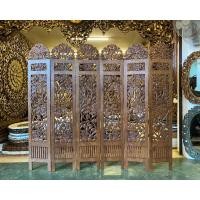 ราคา ฉากไม้สักแท้ ฉากกั้นห้อง สูง 180 cm. ลายดอกลีลาวดี กว้าง 210 cm. 6 พับ ฉลุ 2 ด้าน ฉากกั้นตกแต่ง Wooden Carved Partition (25604735799)