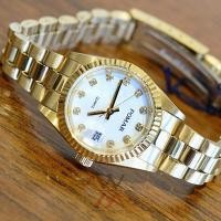 ราคา นาฬิกา POMAR รุ่น 63557 เรือนทอง GG04(ดำ), GG0202(ขาวมุก) QUARTZ 3ATM ทรง Lady Datejust Style! (25785465145)