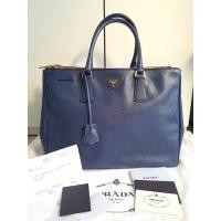 ราคา Prada Saffiano Lux 35 2-Zips สีBluette ปี12 (15957620516)