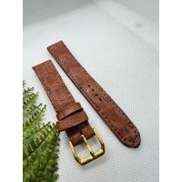 ราคา สายนาฬิกาหนังจระเข้แท้สีแทนส่วนกระดูก 18 มิล แถมบัคเคิ้ลทอง (13301902425)