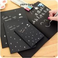 ราคา YERROWELL Diary กระดาษสีดํา, กระดาษไม่เสียหายได้อย่างง่ายดาย, กระดาษหนา DIY สมุดกราฟฟิตี้ร่างสีดํา (49354224026)