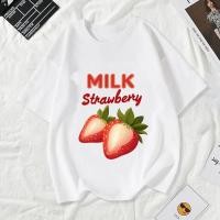 ราคา [ราคาพิเศษ]เสื้อ Strawberry เสื้อน่ารัก แท้ cotton 100% เสื้อยืดพิมพ์ลาย 179บาท ส่งฟรี ชุดปกติ oversize รัดรูป สีพื (25892570490)