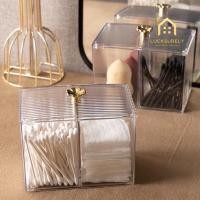 ราคา Lucksurely กล่องใส่สำลี ที่วางสำลี กล่องใส่คัตตอนบัต 2ช่อง พร้อมฝาปิด กล่องเก็บของ อเนกประสงค์ (21521069177)