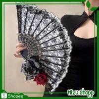 ราคา ☀️ถูกมาก☀️ พัดจีนโบราณ พัดมือวินเทจสีดำ กุหลาบ อุปกรณ์ปาร์ตี้ฮาโลวีน (ไดัรับ 7-10 วัน) (24778998287)