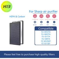ราคา (H13) For Sharp air purifier filter FU-W53TA FU-W43TA FU-S51TA FU-S40TA FZ-W53SEF FZ-S51SEF HEPA&Carbon (24642851919)