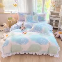 ราคา ปลอกผ้านวม4ชิ้นลายลูกไม้สไตล์เกาหลีสดใสผ้าซาตินหร (29910706021)