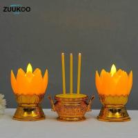 ราคา Zuuko กระถางธูปไฟฟ้า ชุดเชิงเทียนไฟฟ้า ชุดธูปเทียนไฟฟ้า CANDLE เชิงเทียนปลอม เทียนใส่ถ่าน เทียนไฟฟ้า ดอกบัวไฟฟ้า ดอกบัว บูชาพระ (10399586662)