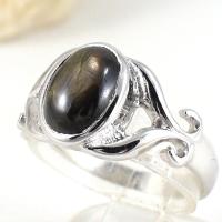 ราคา SKJewelryfactory แหวนเงินแท้ 92.5% ฝังพลอยแบล็คสตาร์แซฟไฟร์แท้ เน้นพลอยโดดเด่น ER02414-BST (3776011938)