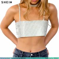 ราคา USED Shein - Silver Sequin Crop Top | เสื้อครอปสีเงิน สีเทา เสื้อปักเลื่อม สายเดี่ยว ปาร์ตี้ สายฝอ แท้ มือสอง (25336102037)