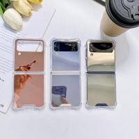 ราคา เคสโทรศัพท์มือถือแบบนิ่ม กันกระแทก พร้อมกระจกแต่งหน้า แบรนด์หรู สําหรับ Samsung Galaxy Z Flip 4 Flip4 Pocket (20133273841)