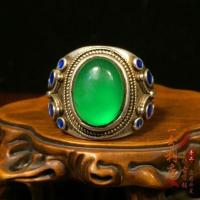 ราคา ของสะสมโบราณโบราณราชวงศ์ชิงหยกเก่าหยกน้ําแข็งเมล็ดไข่แหวนใบหน้าเงินเก่าฝังเปิดแหวนเงินบริสุทธิ์ประแจนิ้วสไตล์ใหม่01.06 (46804216548)