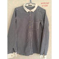 ราคา เสื้อเชิ้ตลายตารางสีกรม ปกสีขาว แขนยาว (3121803404)