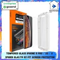 ราคา กระจกนิรภัย iPhone 11 Pro / XS / X Spigen Glas.tR EZ Fit ปกป้องหน้าจอ (43305777835)