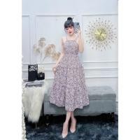 ราคา Lindhtt - เดรสลายดอก 2 สายยาวผูกโบว์ด้านหลัง อกเสริมฟองน้ํา เดรสลายดอกสองสาย เดรสสายฝอน้อย เดรสเว้าหลัง (24727866803)