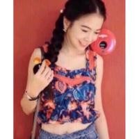 ราคา เสื้อครอปสายไขว้ แต่งระบายขอบเอว (22033037813)