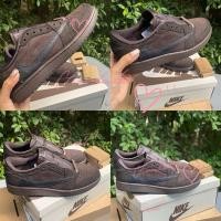 ราคา NEW[ พร้อมส่ง ]แท้100%(9US Nike Air Jordan 1 x Travis Scott Velvet Brown and Dark Mocha รองเท้า (28221696523)
