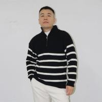 ราคา H ครึ่งซิปลายเสื้อกันหนาวผู้ชายผู้หญิง Stand-Up Collar Street สวมใส่ฤดูใบไม้ร่วงฤดูหนาว Lazy High-End หลวมเสื้อกันหนาวเสื้อสวมหัว (46502861975)