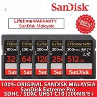 ราคา การ์ดหน่วยความจํา SanDisk Extreme Pro SD SDXC 64GB 128GB 256GB 512GB 200mb/s UHS-I V30 U3 200mb Class 10 (25955629986)